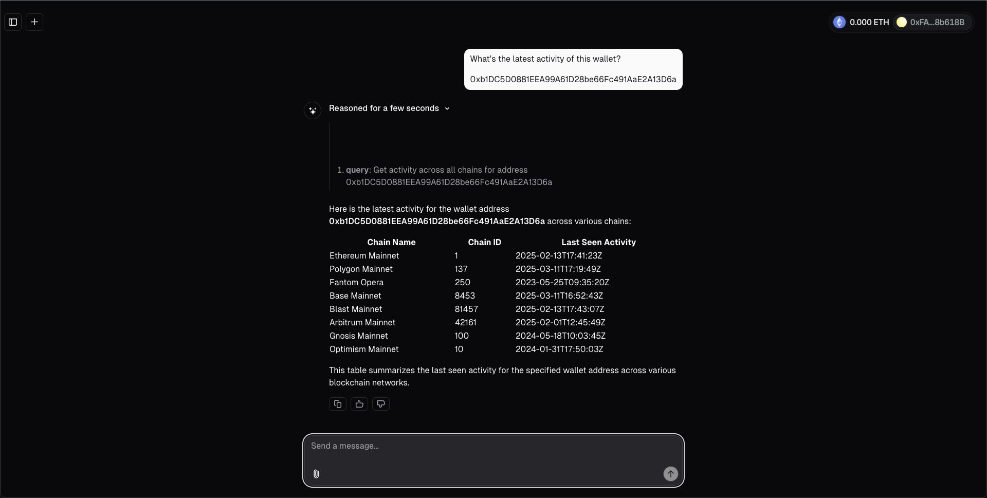 Pattern wallet activity query